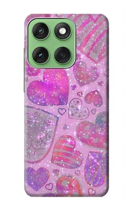 S3710 Pink Love Heart Case For Motorola Edge 60