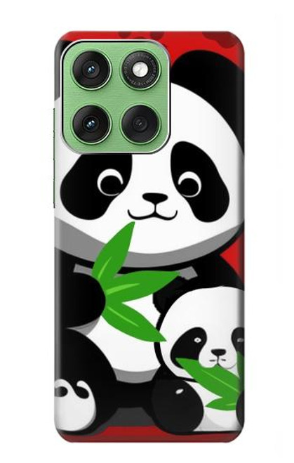 S3929 Cute Panda Eating Bamboo Case For Motorola Edge 60