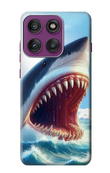S4004 Oil Color Painting Giant Shark.jpeg Case For Motorola Edge 60 Pro
