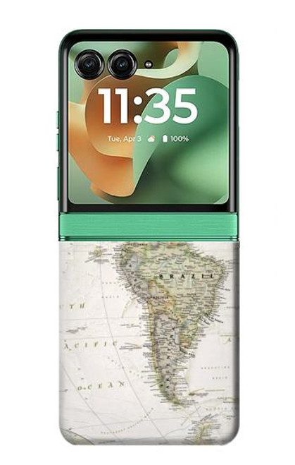 S0604 World Map Case For Motorola Razr 60, Razr 2025