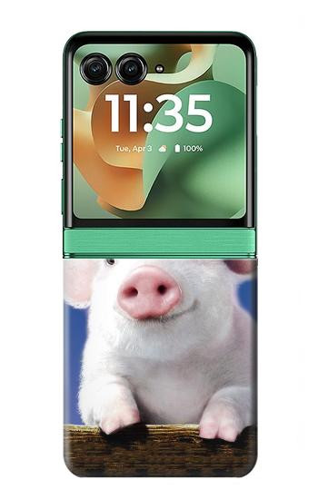 S0608 I Love Bacon Cute Baby Pig Case For Motorola Razr 70+,60+, Razr+ (2026, 2025, 2024)