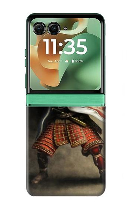 S0796 Japan Red Samurai Case For Motorola Razr 60, Razr 2025