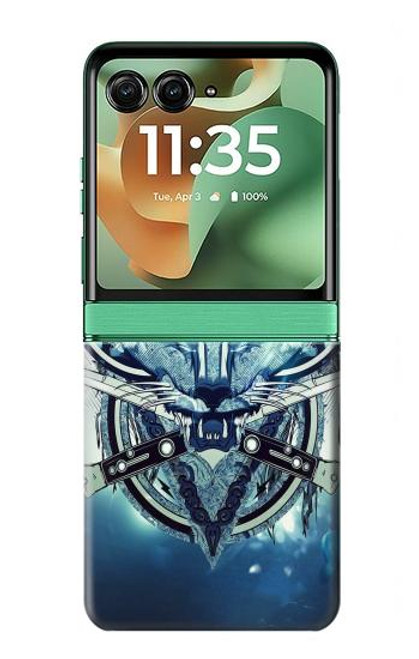 S1135 Wolf with knives Rock Case For Motorola Razr 60, Razr 2025