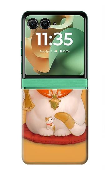 S1217 Maneki Neko Lucky Cat Case For Motorola Razr 70+,60+, Razr+ (2026, 2025, 2024)