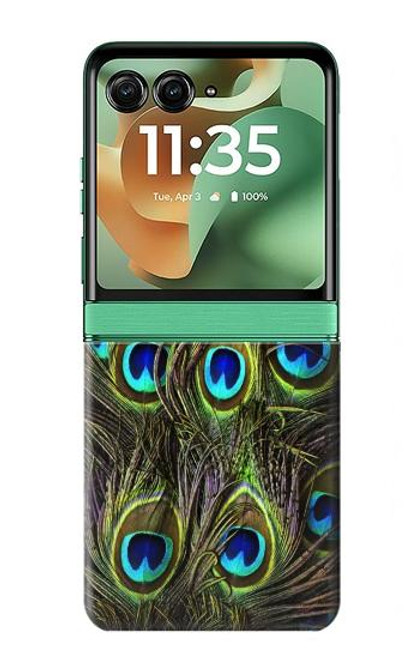 S1965 Peacock Feather Case For Motorola Razr 60, Razr 2025