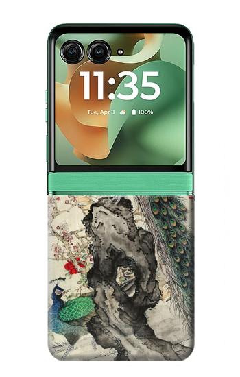 S2086 Peacock Painting Case For Motorola Razr 70+,60+, Razr+ (2026, 2025, 2024)