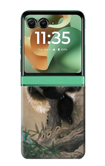 S2210 Panda Fluffy Art Painting Case For Motorola Razr 60, Razr 2025