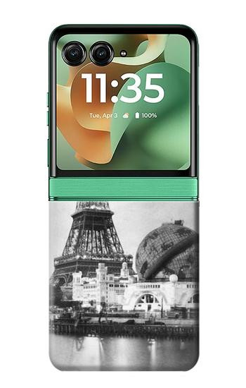 S2350 Old Paris Eiffel Tower Case For Motorola Razr 70+,60+, Razr+ (2026, 2025, 2024)