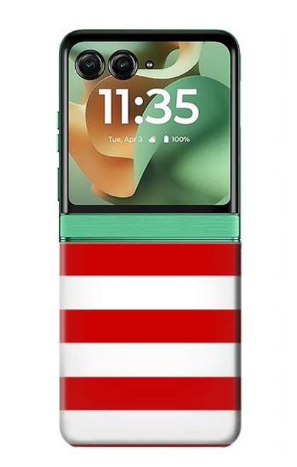 S2364 Red and White Striped Case For Motorola Razr 60, Razr 2025