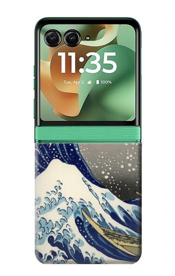 S2389 Hokusai The Great Wave off Kanagawa Case For Motorola Razr 70+,60+, Razr+ (2026, 2025, 2024)