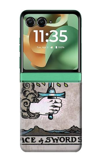 S2482 Tarot Card Ace of Swords Case For Motorola Razr 70+,60+, Razr+ (2026, 2025, 2024)