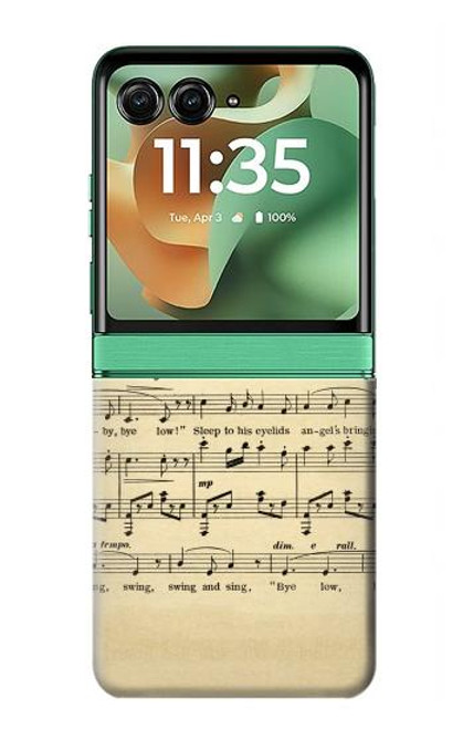 S2504 Vintage Music Sheet Case For Motorola Razr 60, Razr 2025
