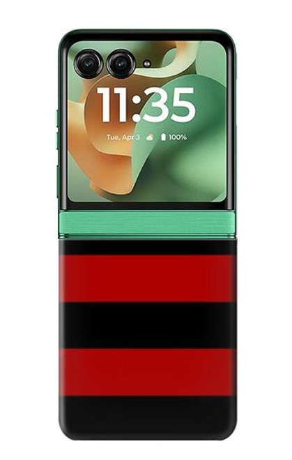 S2638 Black and Red Striped Case For Motorola Razr 60, Razr 2025