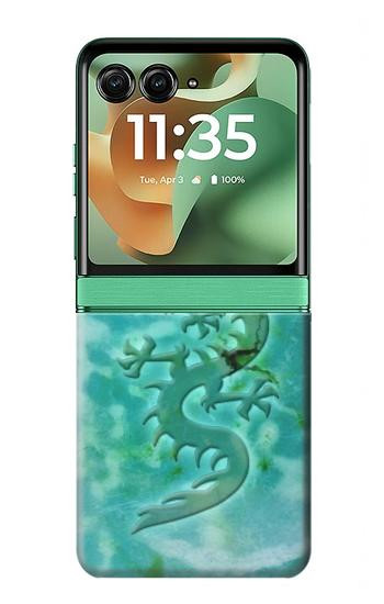 S2653 Dragon Green Turquoise Stone Graphic Case For Motorola Razr 70+,60+, Razr+ (2026, 2025, 2024)