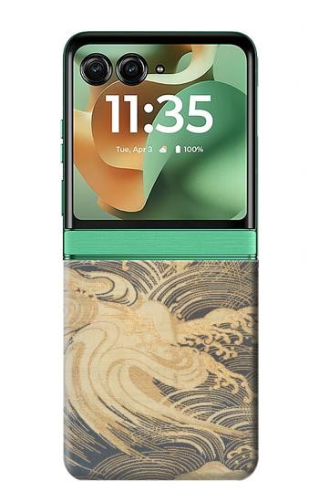 S2680 Japan Art Obi With Stylized Waves Case For Motorola Razr 70+,60+, Razr+ (2026, 2025, 2024)