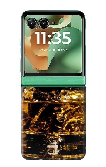 S2742 Ice Whiskey Whisky Glass Case For Motorola Razr 70+,60+, Razr+ (2026, 2025, 2024)
