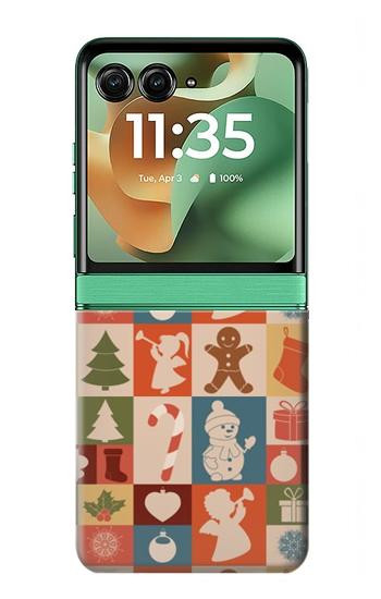 S2854 Cute Xmas Pattern Case For Motorola Razr 70+,60+, Razr+ (2026, 2025, 2024)