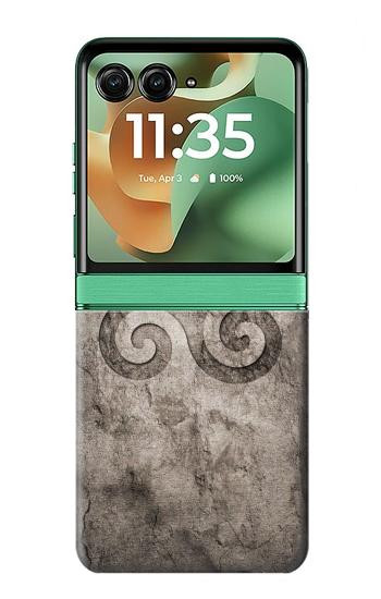 S2892 Triskele Symbol Stone Texture Case For Motorola Razr 70+,60+, Razr+ (2026, 2025, 2024)