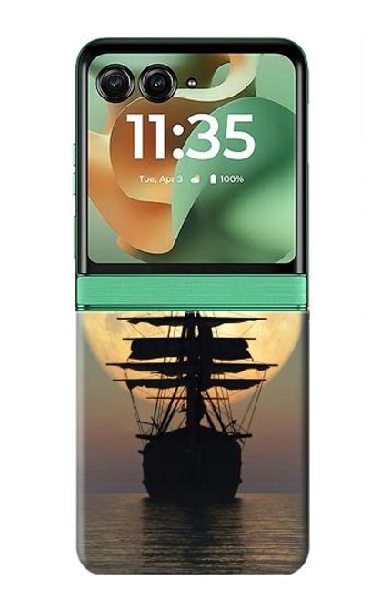 S2897 Pirate Ship Moon Night Case For Motorola Razr 60, Razr 2025
