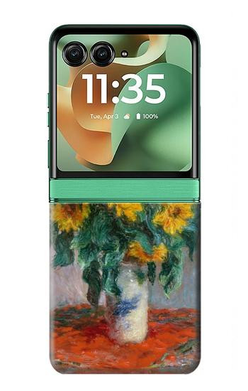 S2937 Claude Monet Bouquet of Sunflowers Case For Motorola Razr 70+,60+, Razr+ (2026, 2025, 2024)