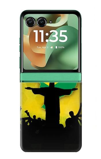 S2981 Brazil Football Soccer Case For Motorola Razr 70+,60+, Razr+ (2026, 2025, 2024)