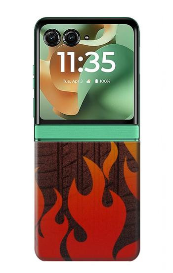 S2988 Rally Car Tire Fire Case For Motorola Razr 70+,60+, Razr+ (2026, 2025, 2024)