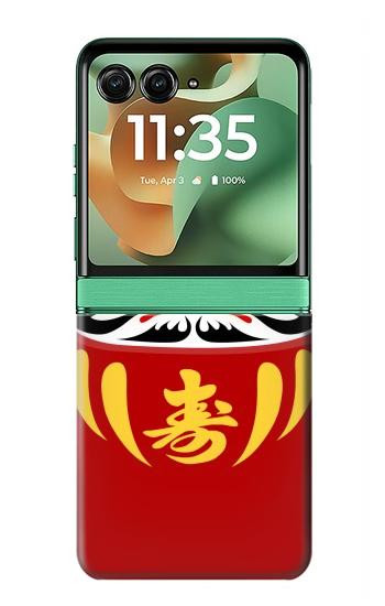S3045 Japan Good Luck Daruma Doll Case For Motorola Razr 70+,60+, Razr+ (2026, 2025, 2024)