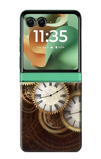 S3172 Gold Clock Live Case For Motorola Razr 70+,60+, Razr+ (2026, 2025, 2024)