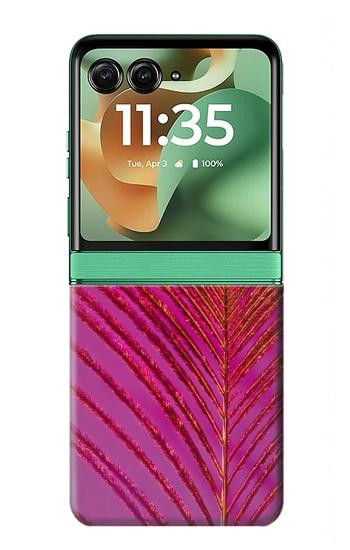 S3201 Pink Peacock Feather Case For Motorola Razr 70+,60+, Razr+ (2026, 2025, 2024)