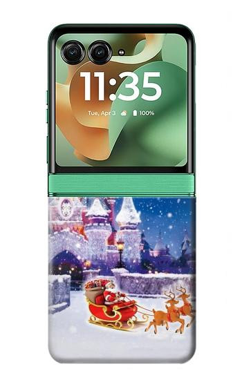 S3282 Santa Xmas Castle Case For Motorola Razr 70+,60+, Razr+ (2026, 2025, 2024)
