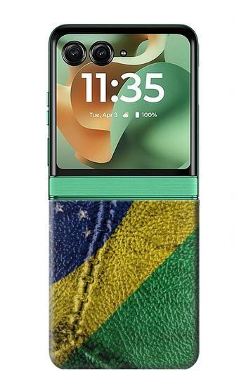 S3297 Brazil Flag Vintage Football Graphic Case For Motorola Razr 70+,60+, Razr+ (2026, 2025, 2024)