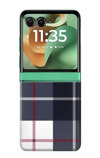S3452 Plaid Fabric Pattern Case For Motorola Razr 70+,60+, Razr+ (2026, 2025, 2024)