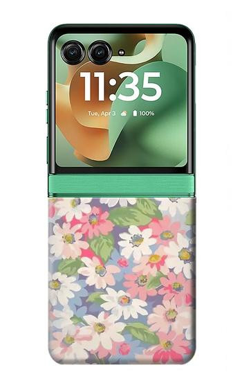S3688 Floral Flower Art Pattern Case For Motorola Razr 70+,60+, Razr+ (2026, 2025, 2024)