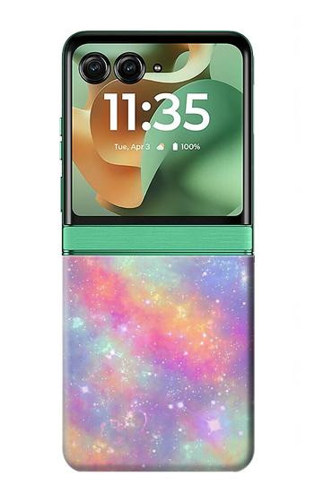 S3706 Pastel Rainbow Galaxy Pink Sky Case For Motorola Razr 70+,60+, Razr+ (2026, 2025, 2024)