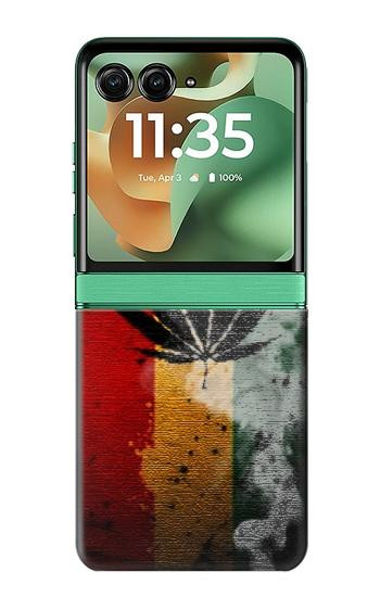 S3890 Reggae Rasta Flag Smoke Case For Motorola Razr 70+,60+, Razr+ (2026, 2025, 2024)