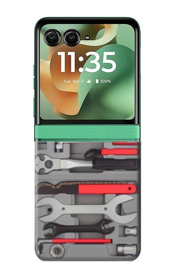 S3921 Bike Repair Tool Graphic Paint Case For Motorola Razr 70+,60+, Razr+ (2026, 2025, 2024)