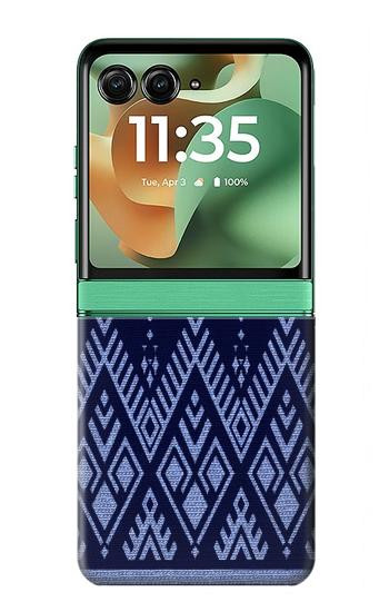 S3950 Textile Thai Blue Pattern Case For Motorola Razr 70+,60+, Razr+ (2026, 2025, 2024)