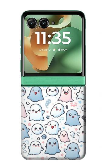 S4013 Seamless Cute Ghost Pattern Case For Motorola Razr 70+,60+, Razr+ (2026, 2025, 2024)