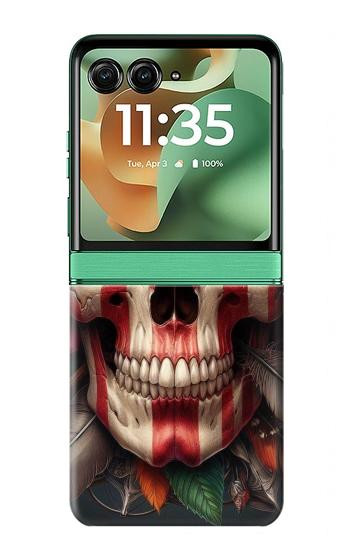 S4015 Skull American Flag Case For Motorola Razr 70+,60+, Razr+ (2026, 2025, 2024)