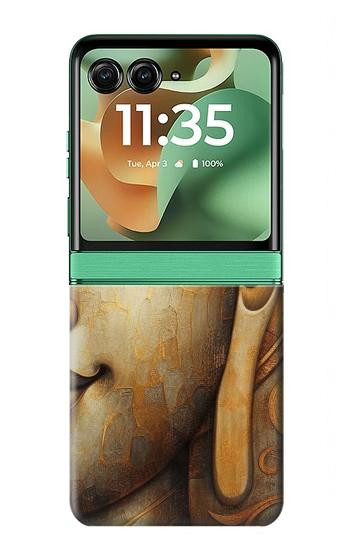 S4022 Vintage Buddha Face Golden Style Case For Motorola Razr 70+,60+, Razr+ (2026, 2025, 2024)