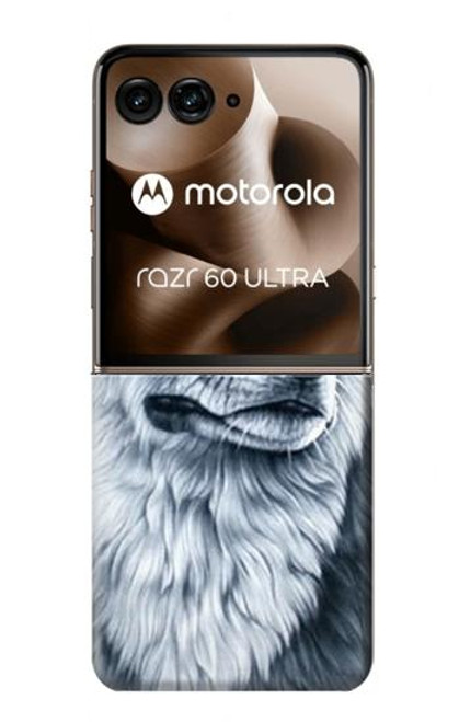 S0123 Grim White Wolf Case For Motorola Razr 60 Ultra, Razr Ultra 2025