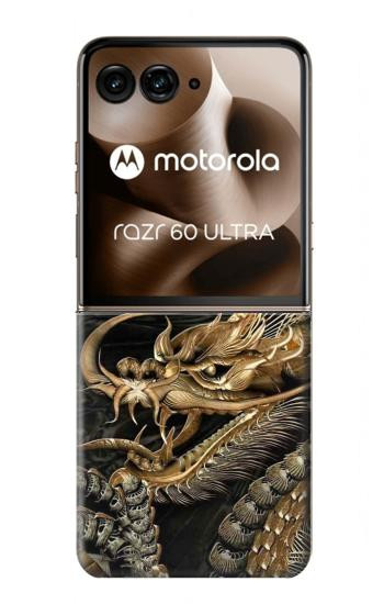 S0426 Gold Dragon Case For Motorola Razr 70 Ultra, 60 Ultra, 50 Ultra, Ultra 2026, Ultra 2025