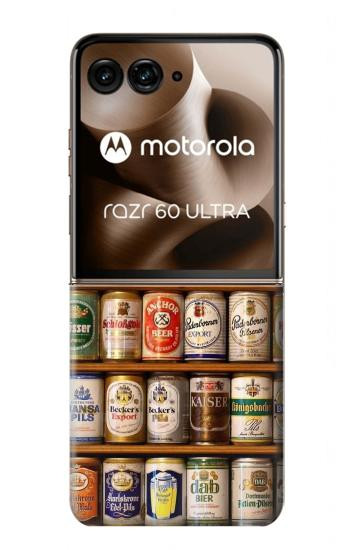 S0983 Beer Cans Collection Case For Motorola Razr 70 Ultra, 60 Ultra, 50 Ultra, Ultra 2026, Ultra 2025