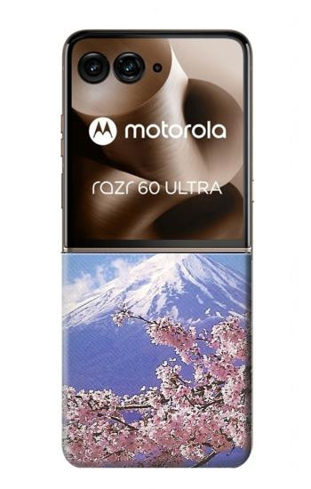 S1060 Mount Fuji Sakura Cherry Blossom Case For Motorola Razr 70 Ultra, 60 Ultra, 50 Ultra, Ultra 2026, Ultra 2025