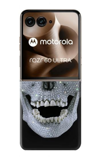 S1286 Diamond Skull Case For Motorola Razr 70 Ultra, 60 Ultra, 50 Ultra, Ultra 2026, Ultra 2025