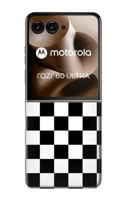 S1611 Black and White Check Chess Board Case For Motorola Razr 60 Ultra, Razr Ultra 2025