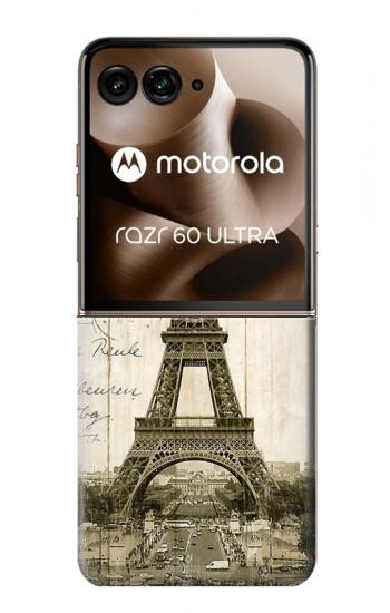 S2108 Eiffel Tower Paris Postcard Case For Motorola Razr 70 Ultra, 60 Ultra, 50 Ultra, Ultra 2026, Ultra 2025