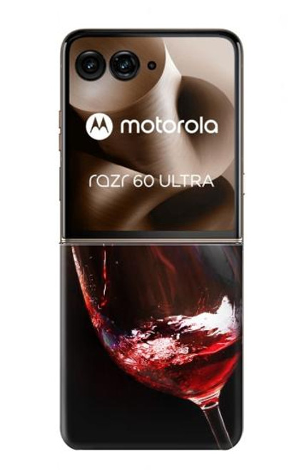 S2396 Red Wine Bottle And Glass Case For Motorola Razr 60 Ultra, Razr Ultra 2025