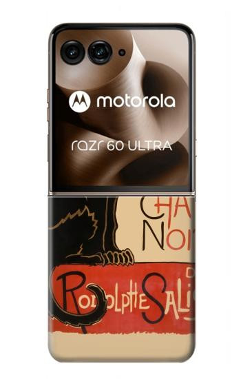 S2739 Chat Noir Black Cat Vintage Case For Motorola Razr 70 Ultra, 60 Ultra, 50 Ultra, Ultra 2026, Ultra 2025