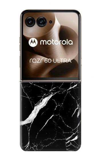S2895 Black Marble Graphic Printed Case For Motorola Razr 70 Ultra, 60 Ultra, 50 Ultra, Ultra 2026, Ultra 2025